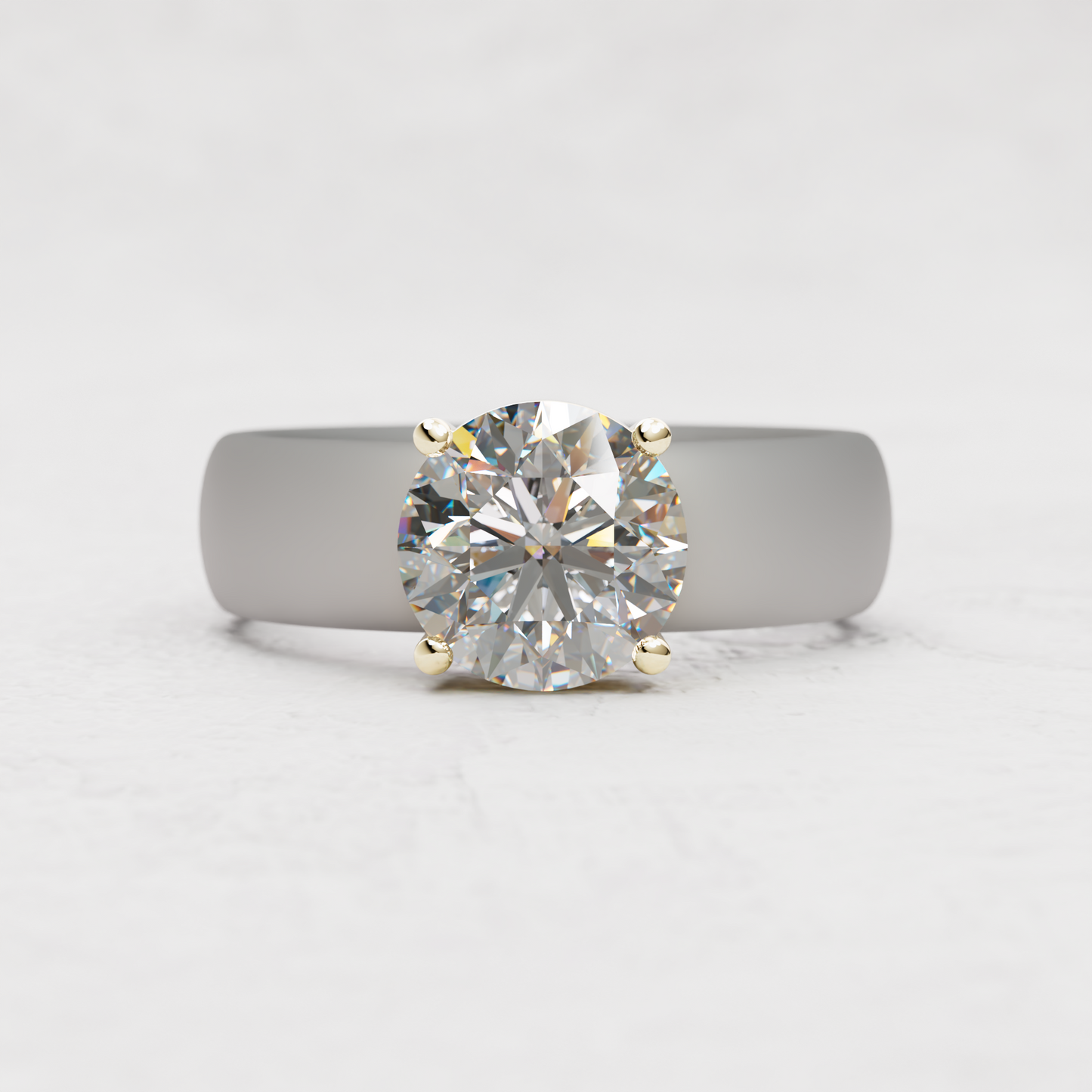 Round Moissanite Silicone Ring | 2 Carat