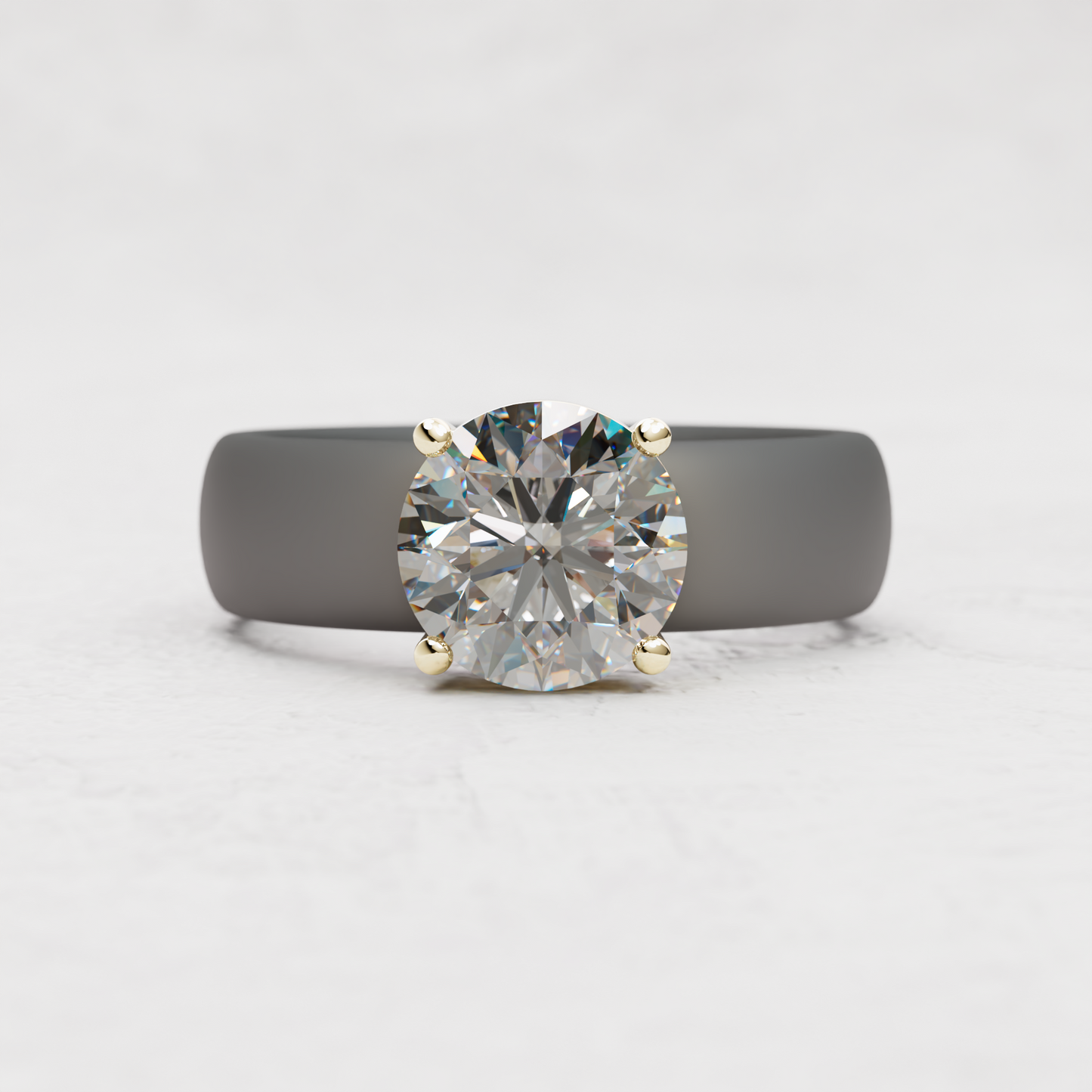Round Moissanite Silicone Ring | 2 Carat