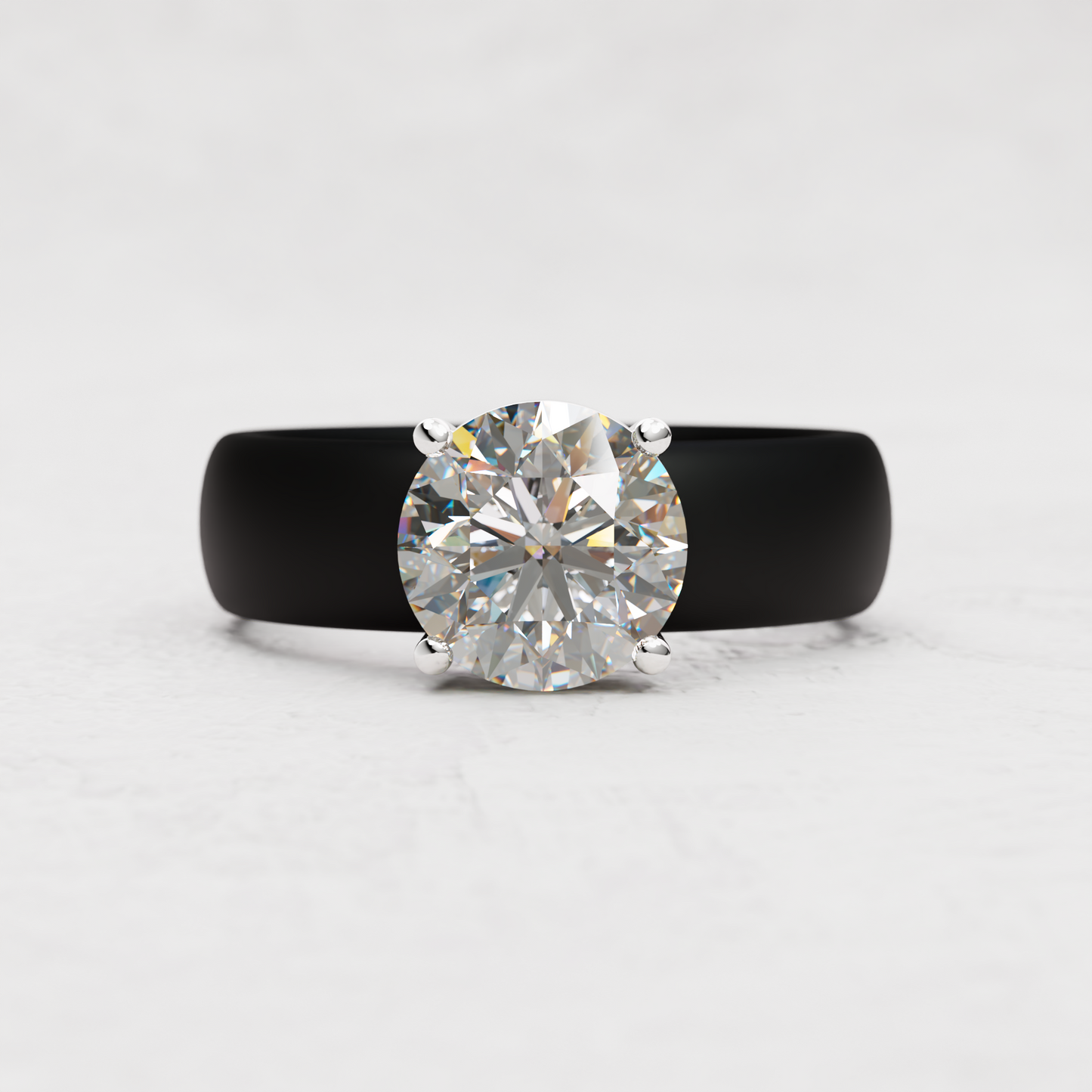 Round Moissanite Silicone Ring | 2 Carat