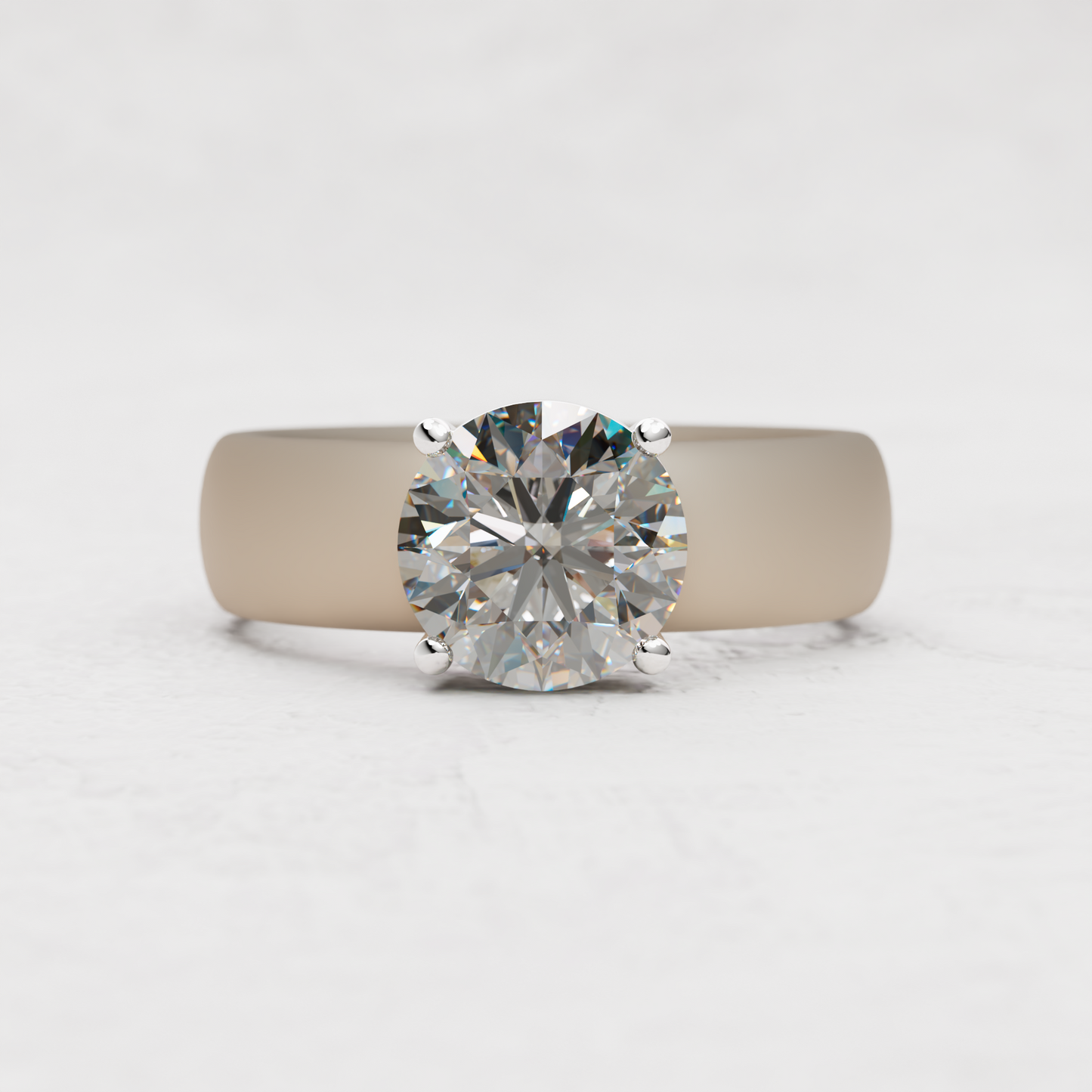 Round Moissanite Silicone Ring | 2 Carat