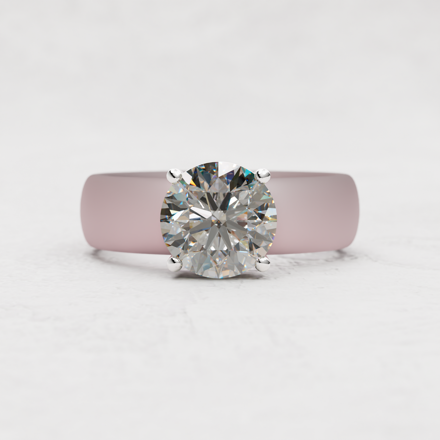 Round Moissanite Silicone Ring | 2 Carat