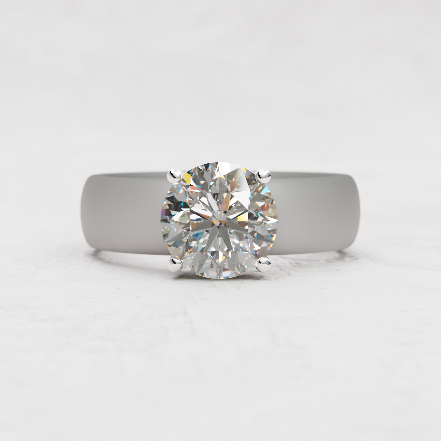 Round Moissanite Silicone Ring | 2 Carat