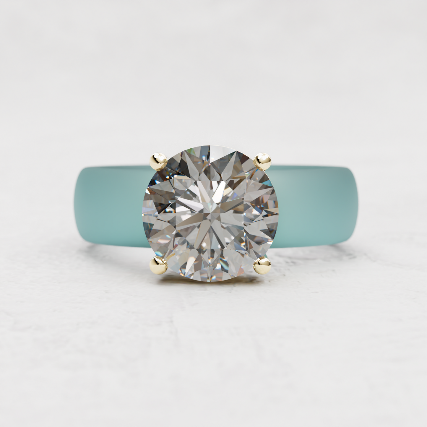 Round Moissanite Silicone Ring | 3 Carat