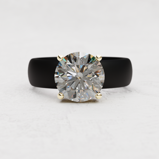 Round Moissanite Silicone Ring | 3 Carat