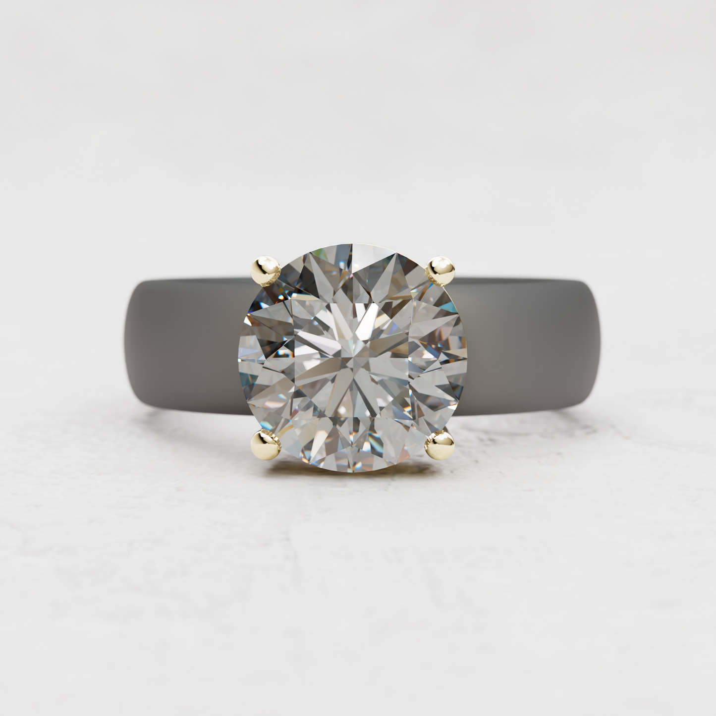 Round Moissanite Silicone Ring | 3 Carat