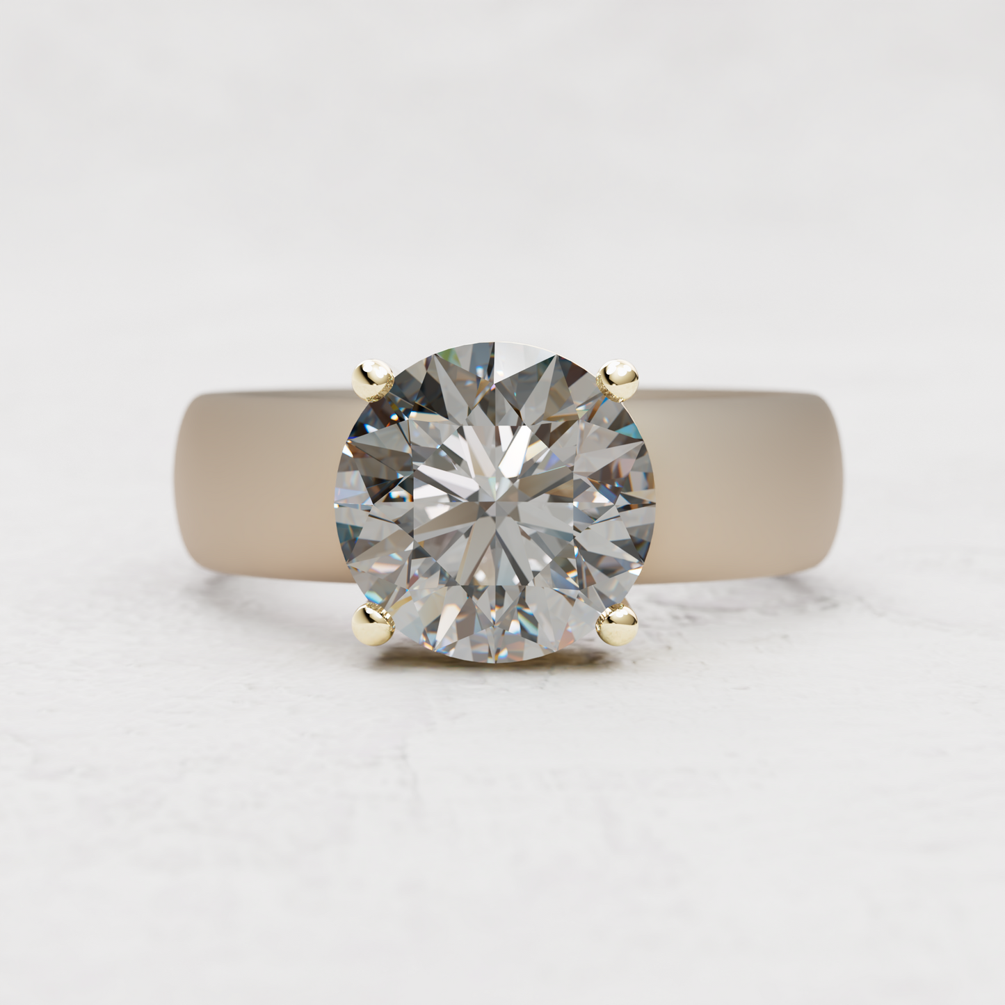 Round Moissanite Silicone Ring | 3 Carat