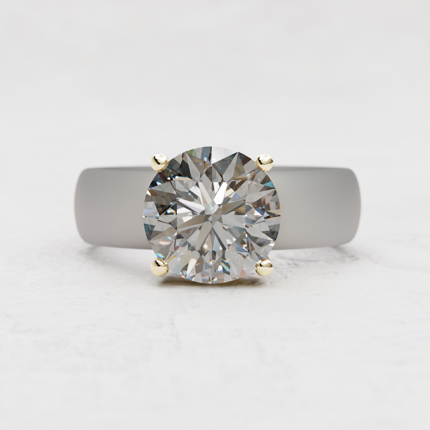 Round Moissanite Silicone Ring | 3 Carat