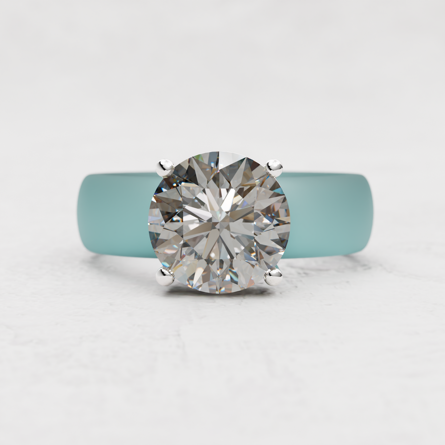 Round Moissanite Silicone Ring | 3 Carat