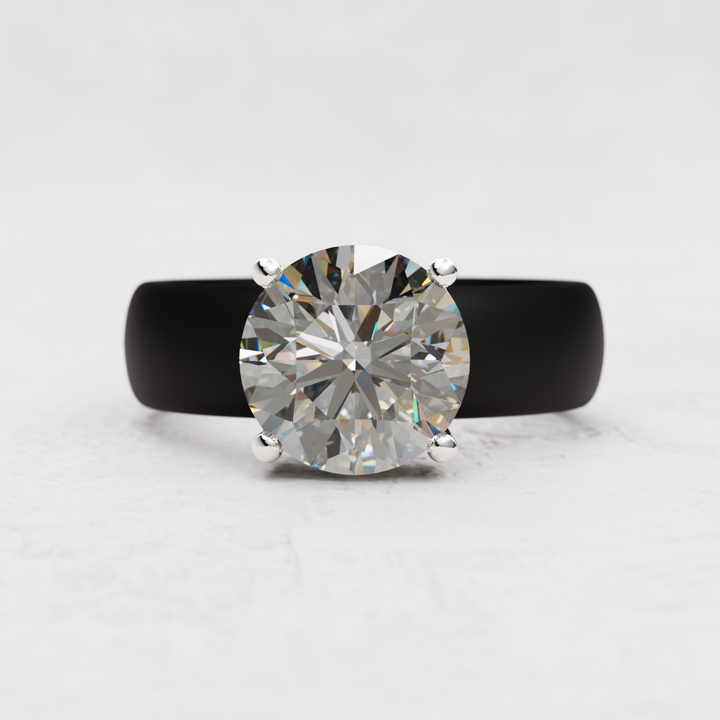 Round Moissanite Silicone Ring | 3 Carat