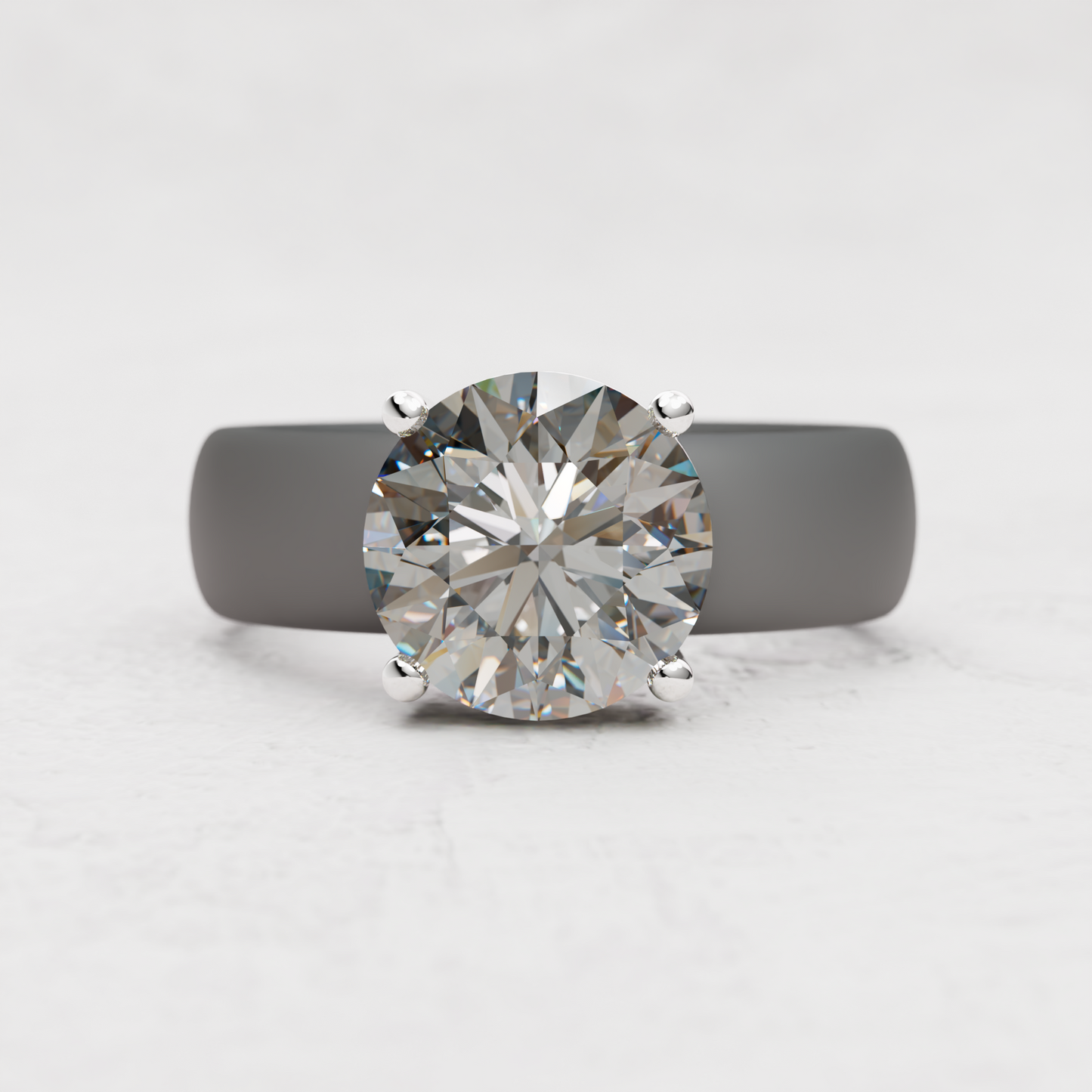 Round Moissanite Silicone Ring | 3 Carat