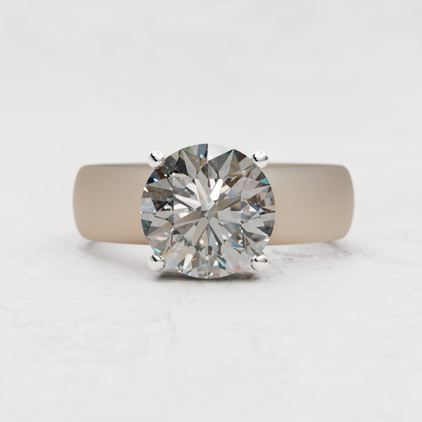 Round Moissanite Silicone Ring | 3 Carat