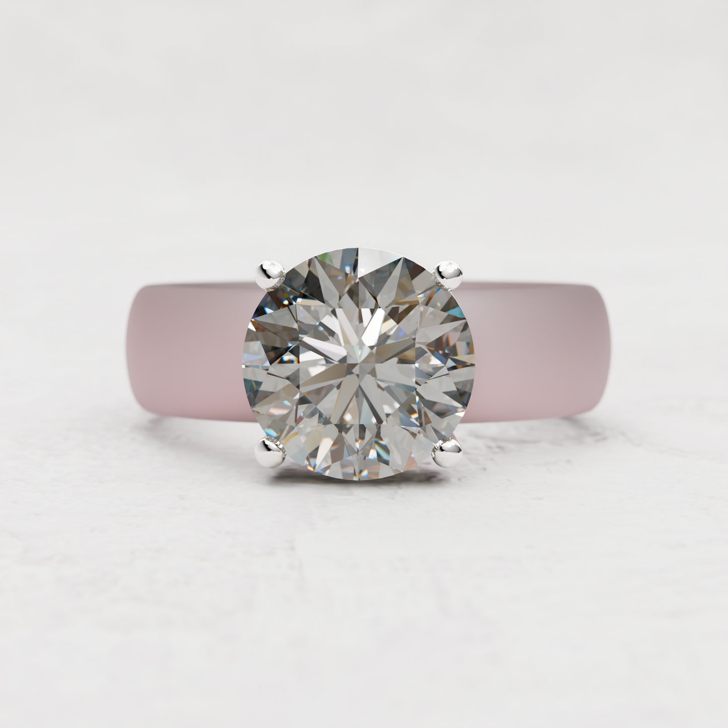 Round Moissanite Silicone Ring | 3 Carat