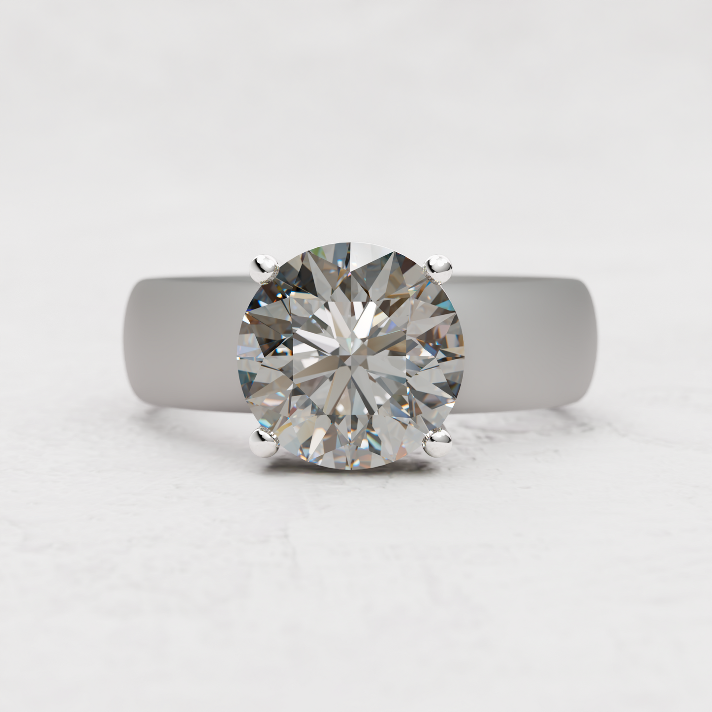Round Moissanite Silicone Ring | 3 Carat
