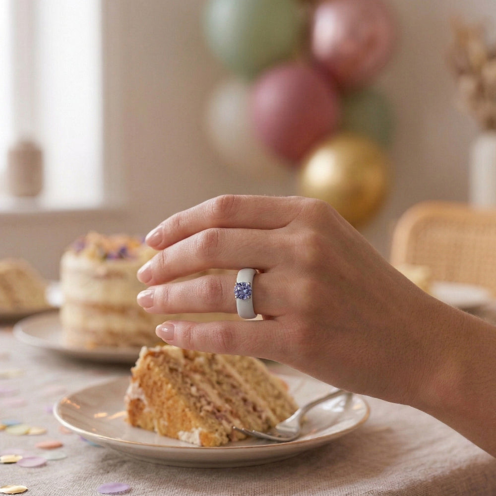 March Birthstone Silicone Ring | .25 Carat