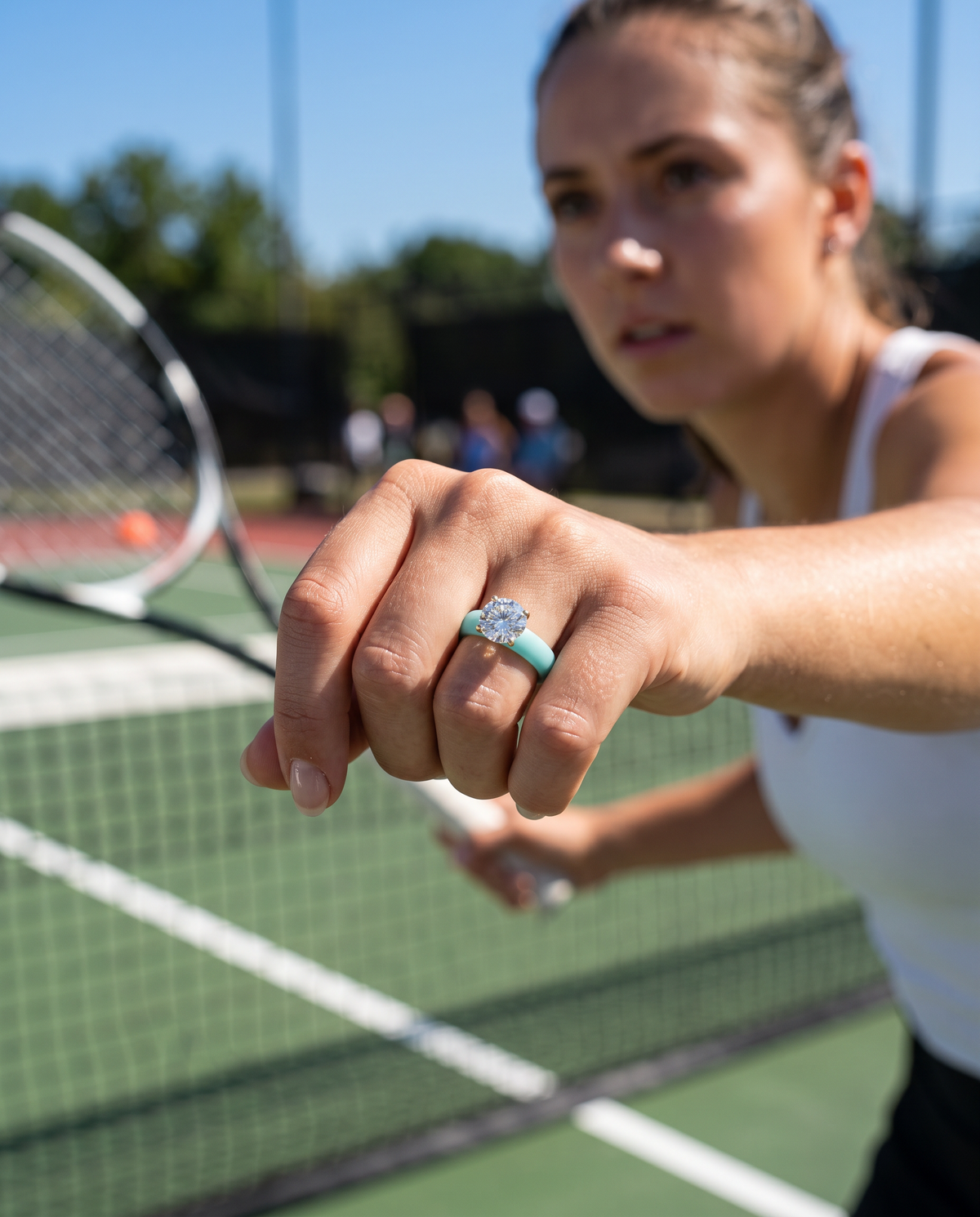 Round Moissanite Silicone Ring | 2 Carat