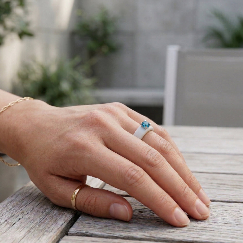 March Birthstone Silicone Ring | .25 Carat