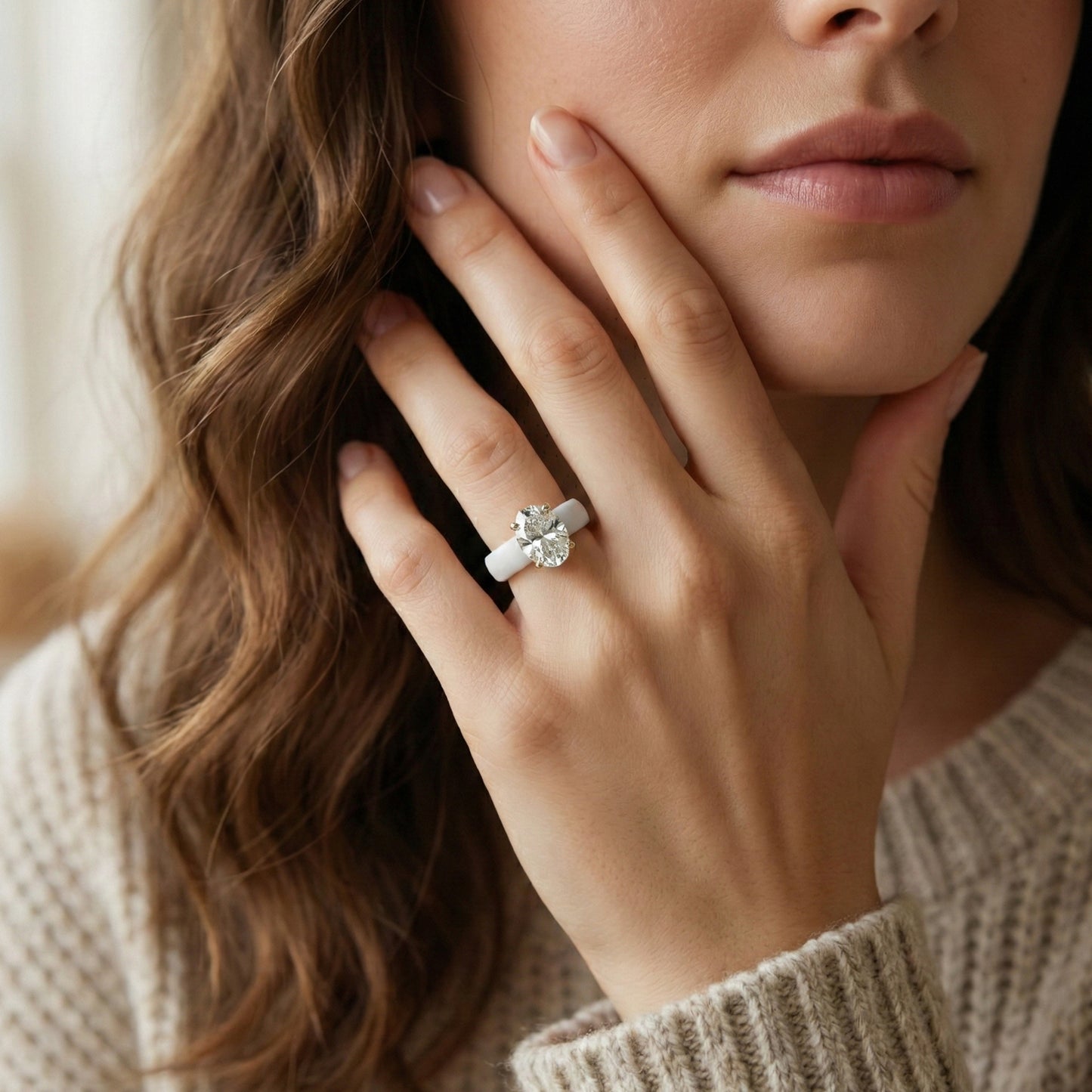 Oval Diamond Silicone Ring | 1 Carat