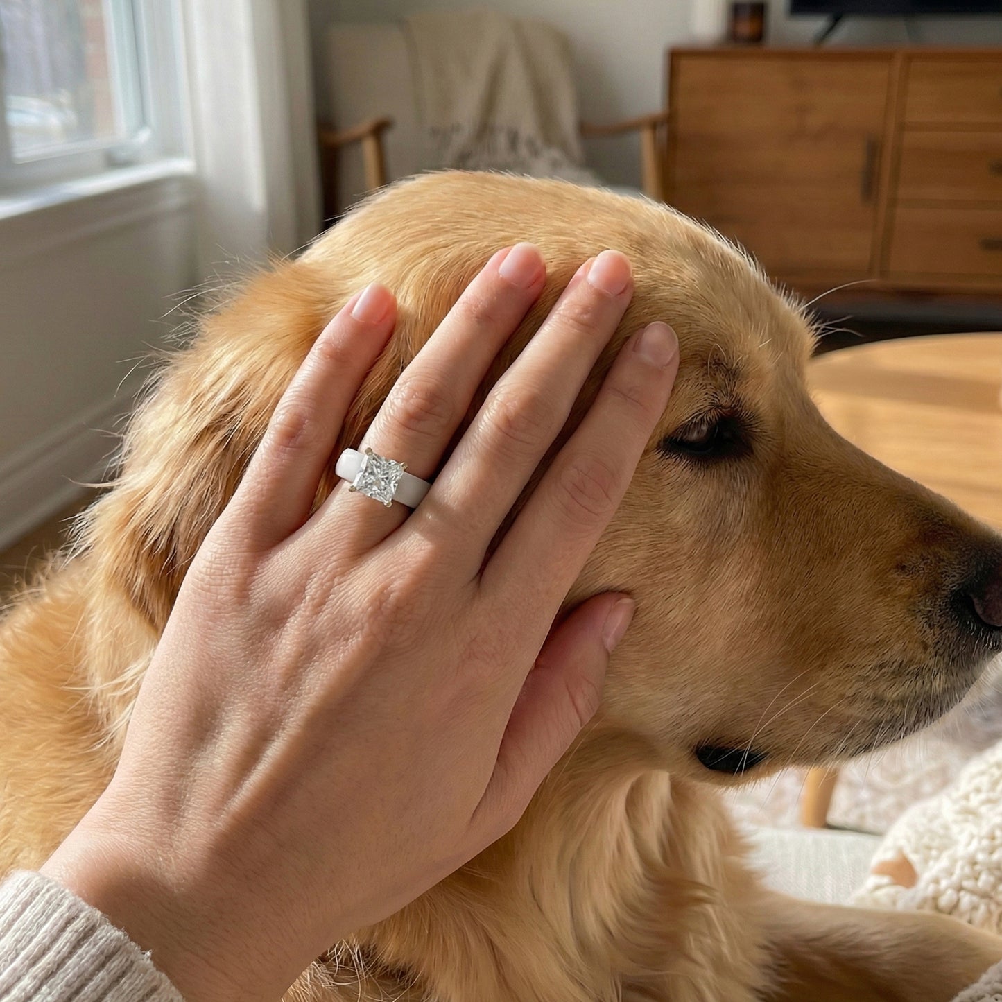 Princess Cut Diamond Silicone Ring | 1 Carat